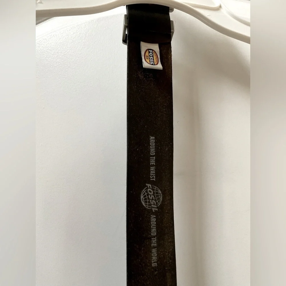 Fossil Mens Dark Brown Leather Belt